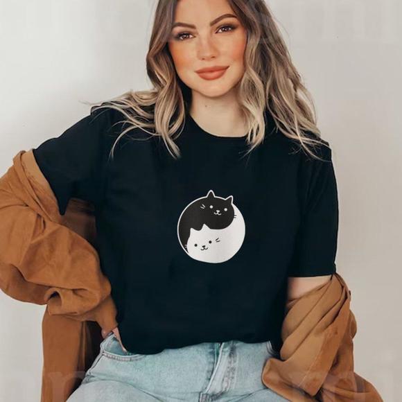 Other - Yin Yang Cat T-Shirt Yin Yang Cat Lover Gift Cute Cats Tee